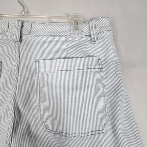 Lane Bryant Size 14 Wide Leg Crop Pinstripe Jean Culotte Capri High Rise 18" L - Picture 14 of 15